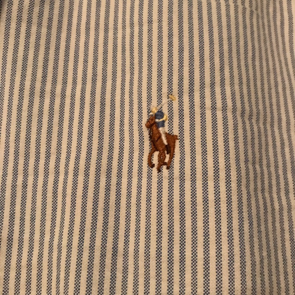 Men’s Blue and white striped oxford Ralph Lauren